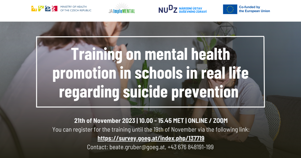 WEBINAR: Training on mental health promotion in schools in real life ...